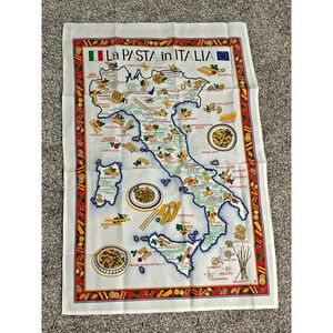 Italy La Pasta Tea Towl Wall Art Tapestry Decorative with Pasta Regions 23x34‎